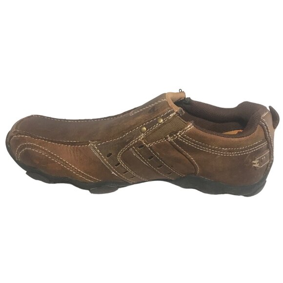 Skechers Men's Slip On Loafer Shoe Brown Relaxed Step Leather Size 7.5 - Picture 8 of 11